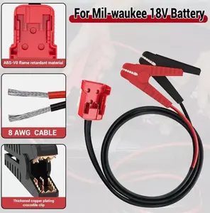 For Milwaukee M18 Power Battery Jumper Starter Jump Kit 8 AWG Auto Booster Cable