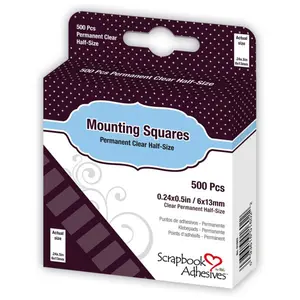 3L - Scrapbook Adhesives - Mounting Squares - Clear Half-Size, 500 pack