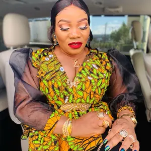 African Print Top for Beautiful Women - Casual Elegance Top Design, Comfortable Fabric, Summer Everyday Formal  Elegant Womenswear Fit Long Sleeve Fashion Suits Dress