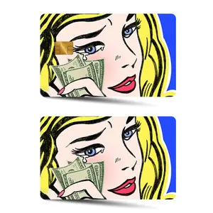 Credit Card Sticker, 2 Counts/set Ultra-thin Shiny Matte Finish Waterproof Scratch Resistant Durable Card Sticker, Compatible with Small Chip Cards, Waterproof Stickers