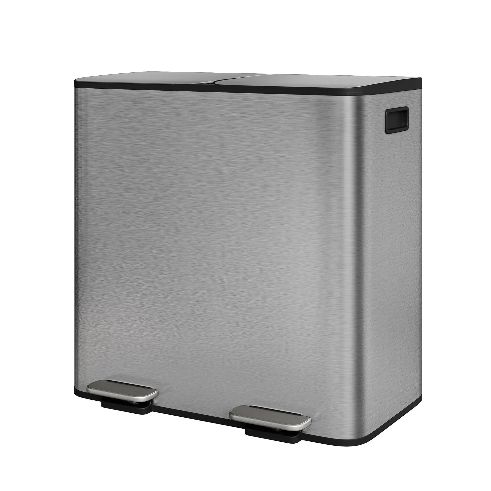 GARVEE Stainless Steel Dual-Compartment Pedal-Operated Kitchen Trash Can ,30L/40L 2 Removable Buckets for Waste Separation & Recycling - Soft-Close Lids- Ideal for Home Use Under Kitchen Counter Bins sohochic