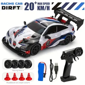 1:24 Scale Remote Control Drift Racing Car, RC Drift Car with LED Lights, High Speed RC, Rechargeable, Multi-Player Battle Toy, Unisex, Ages 8+, for Indoor & Outdoor Play