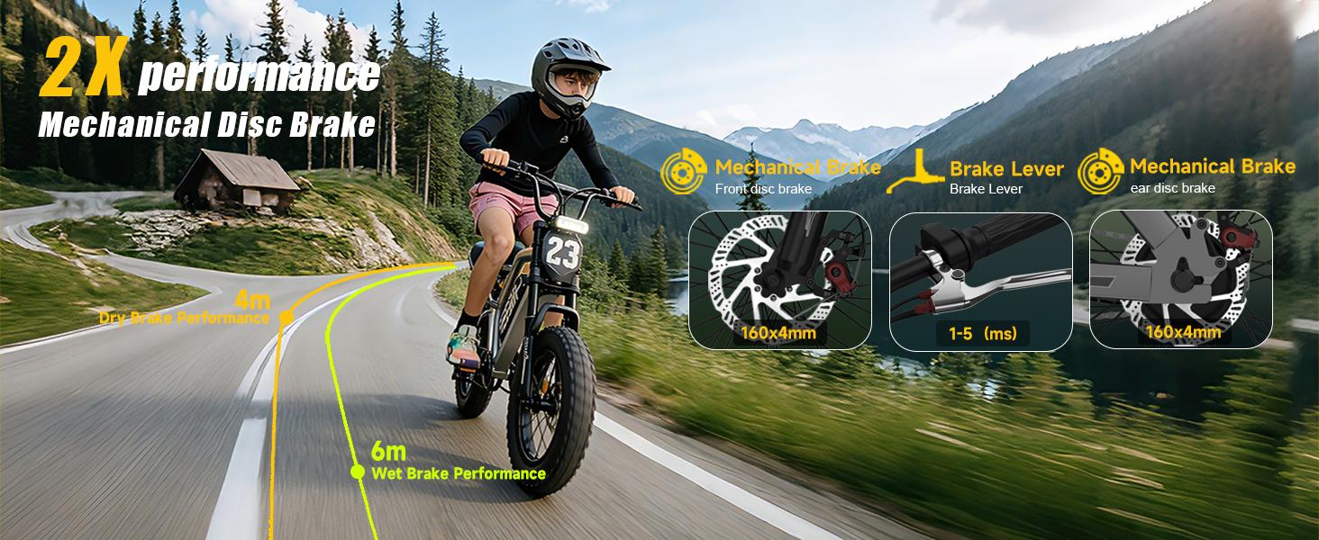 HiKeep K6-mini  Electric Bike for Adults - 16/20 Inch Fat Tire Ebike, 750W/Peak 1500W Motor Ebike, 48V15.6AH Detachable Battery, 4 Riding Modes Electric Dirt Bike