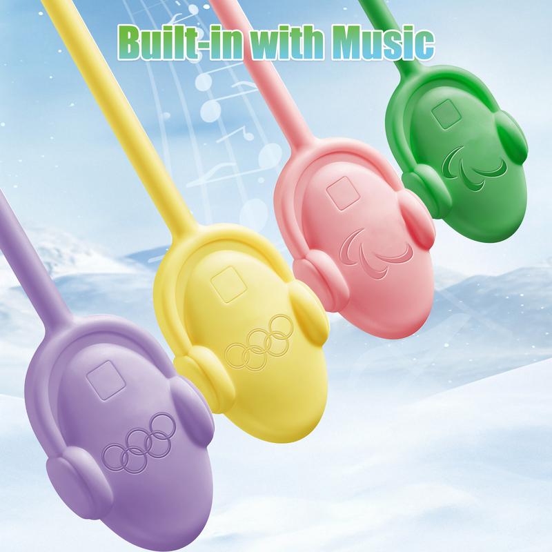 【Official Licensed Product】AMOS Winter Olympics Musical Singing Lollipop – No Sugar, Gluten-Free, Assorted Flavors (Vanilla, Orange, Peach, Grape), Individually Wrapped Sport-Inspired Novelty Musical Candy for Parties & Gifts Snack