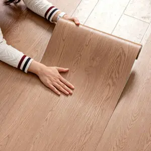 NINETAI 2 Rolls 15.7in*118.1in Peel and Stick Vinyl Flooring Roll 25.73 Sq.ft Self-Adhesive Wood Grain Flooring Peel and Stick Tiles Waterproof for Living Room, Bedroom, Bathroom & Kitchen