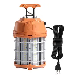 VEVOR LED Temporary Work Light, 100W, 14400 lm, 5000K Durable Water-Resistant, Linkable up to 8 Units, Ceiling or Stand Job Site Illumination for Construction Sites, Workshops, Indoor Outdoor Use