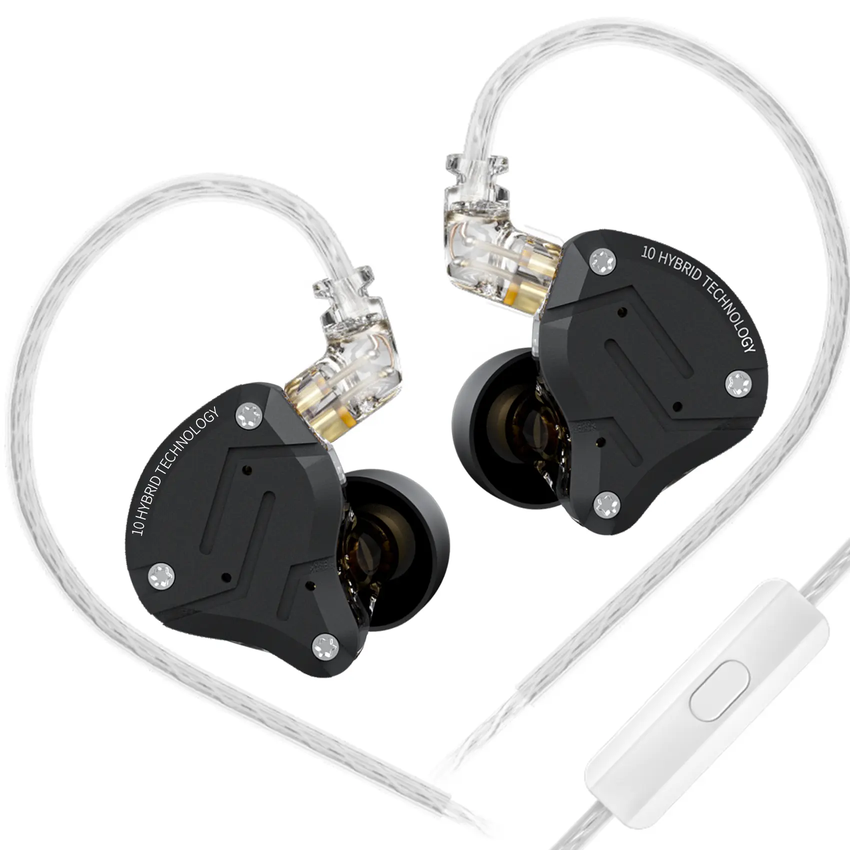 KZ ZS10 Pro Wired Earphones - 4BA+1DD Bass In-Ear Monitors, Steel Construction, Noise Isolation, 40000Hz Frequency, 3.5mm Plug, Matte Black Durable Gaming Earbuds for Gamers (Gamer Accessories Included) with Tablet Compatibility, Audio, Headset