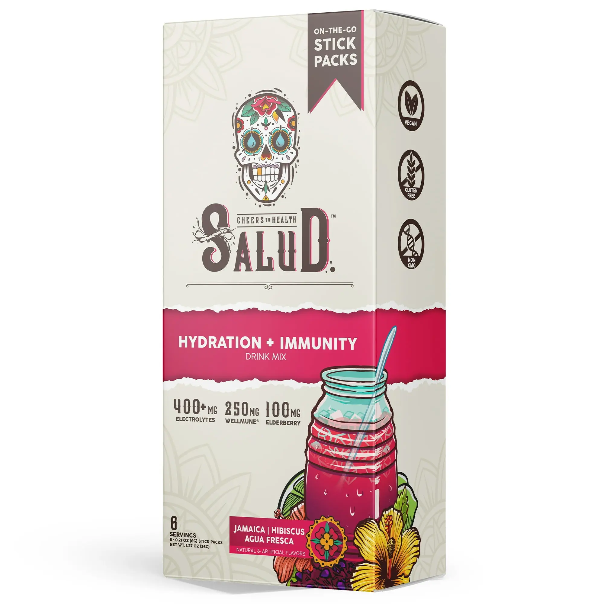 Taste Salud, Hydration + Immunity Drink Mix, Jamaica, 1.27 oz