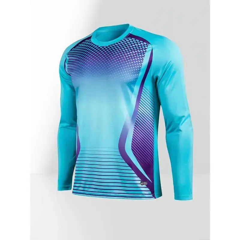 2-Piece Soccer Goalkeeper Shirt with Foam Elbow Pads, Colorful Geometric Breathable Quick-Dry Long Sleeve T-Shirt + Training Running Sports Pants Set 2-Piece Soccer Goalkeeper Shirt with Foam Elbow Pads, Colorful Geometric Breathable Quick-Dry Long Sleeve T-Shirt + Training Running Sports Pants Set