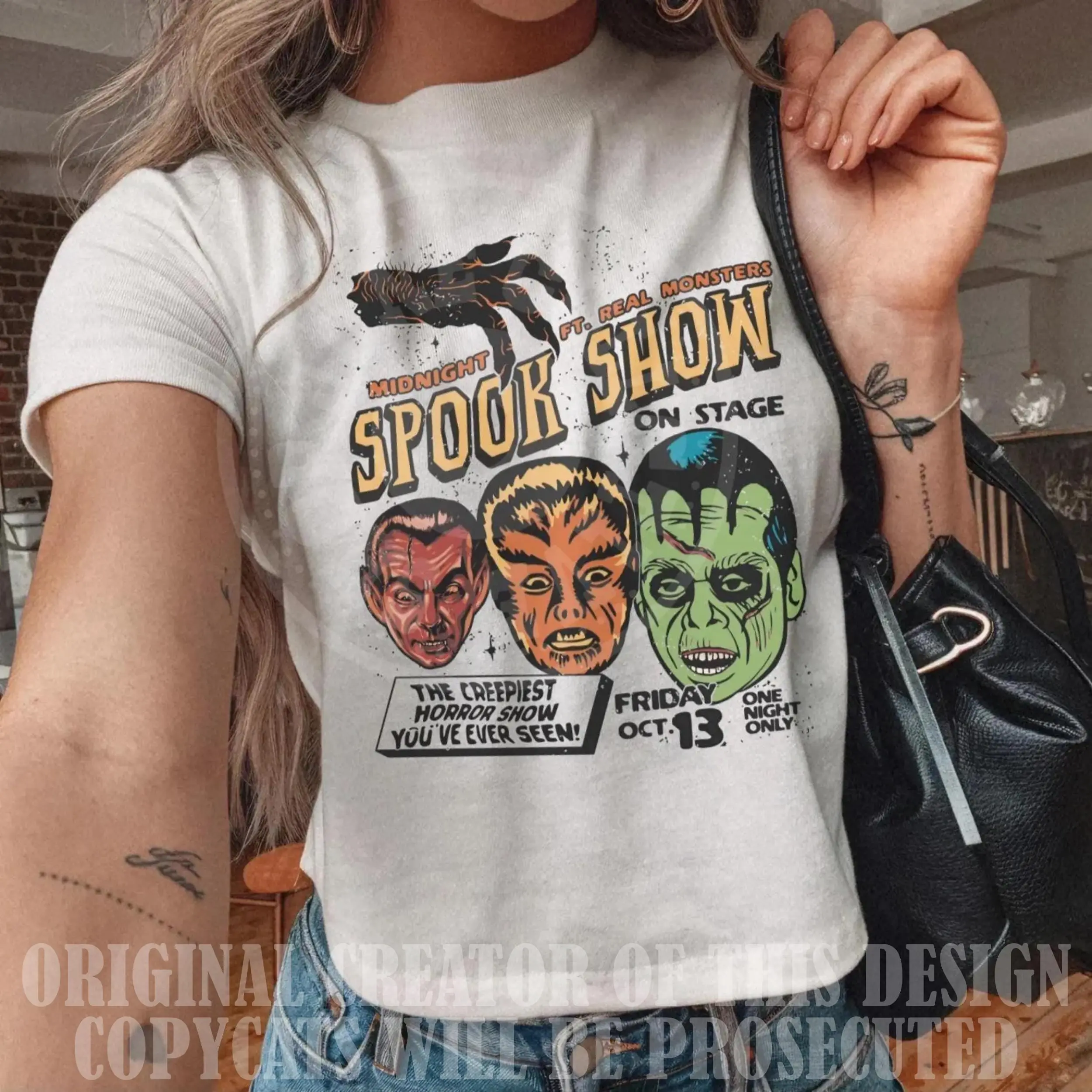 Inspired Youth Tee - Spook Show 90s Graphic Baby Tee, Summerween Y2K Women's Fitted T-Shirt, Halloween in Summer Ween Cult Classic Horror Hot Ghoul Summer Graveyard Smash Women's Baby Tees, Gift for Her