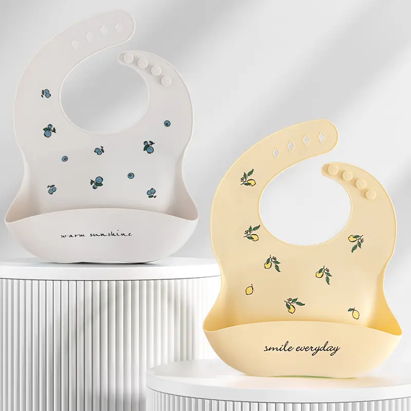 Baby Bibs Waterproof Silicone Bibs for Infants Toddlers Food Grade Silicone Bibs Washable Reusable Baby Aprons for Mealtime Drool Protection Summer Kids Bibs