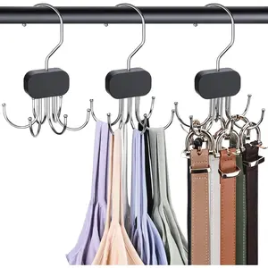 3 Pack Tank Top Hangers, 2025 Upgraded Bra Hanger for Closet Organizer & Storage, 360° Rotating & Foldable Design, Wooden Space-Saving Hanger for Tank Tops, Bras and More (Black)