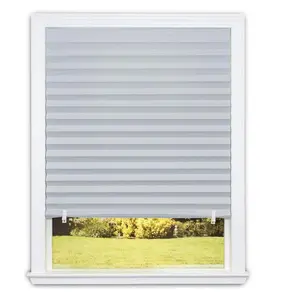 No Tools Original Room Darkening Pleated Paper Shade Gray 36 in x 72 in