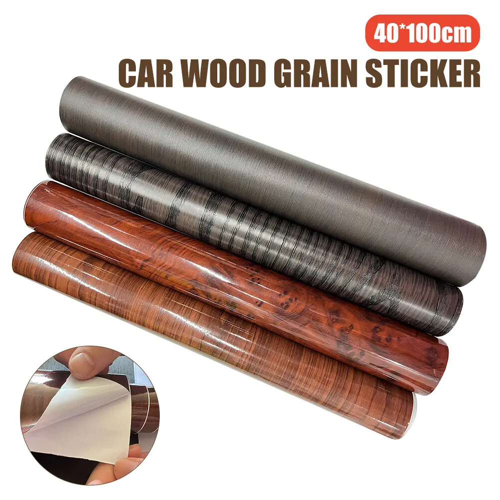 Car Wrap Sticker Vinyl Decal Wood Grain Textured Auto Interior Styling DIY Decor
