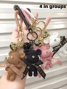 Mother's Day Resin Keychain with Bow Bear, Cute Simple Style, High-Quality Hanging Decoration, Car Key Holder, Phone Lanyard, Perfect Gift