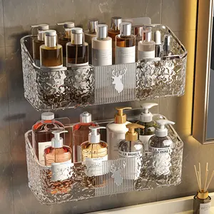 Wall-Mounted Storage Box No-Drill, Bathroom Towel Napkin Perfume Rack, Home Dormitory Storage, Space-Saving Organizer