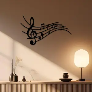 Modern Metal Music Note Sculpture Wall Decor, Artistic Musical Symbol Decoration for Home & Office, Unique Gift Idea for Musicians, Home Decor Products
