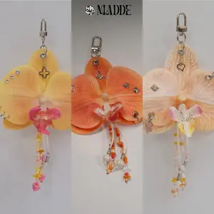 [NEW] Handcrafted Summer Orchid Bag Charm – Cute Floral Keychain