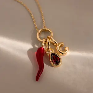 Chili Pepper Charm by Caitlyn Minimalist - Red Hot Pepper Pendant - Charms for Necklaces & Bracelets - Unique Jewelry - Best Friend Gift
