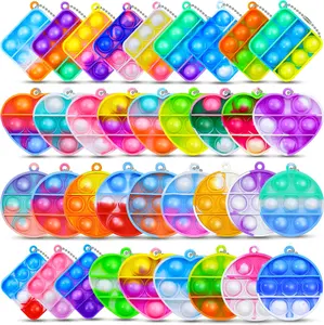 Fall Halloween Gift  36PCS Mini Pop Fidget Toys for Kids – Keychain Party Favors, Classroom Treasure Box Prizes, Goodie Bag Stuffers, Pinata Fillers, Sensory Stress Relief Toys for Boys & Girls