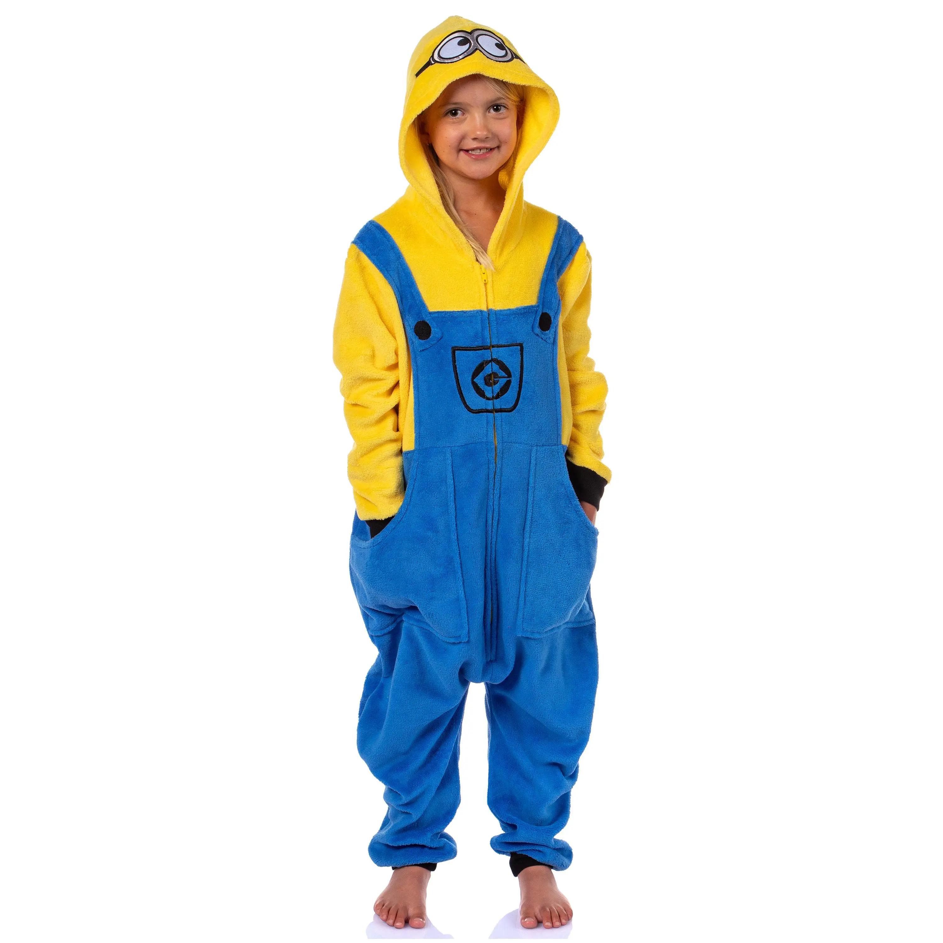Despicable Me Minions Union Suit Kids Bob Hooded Pajama Boys Girls