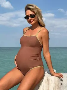 SAMT Swim Vcay Black White Contrast Panel Bump Friendly Water Garment Elegant Old Money Trend