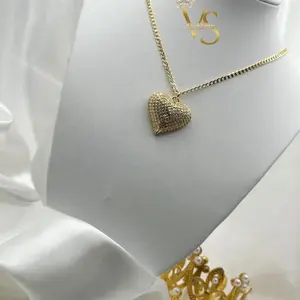 Valdes Luxury Broken Heart Pendant Necklace, 14K Gold Plated Chain, High Quality Everyday Wear
