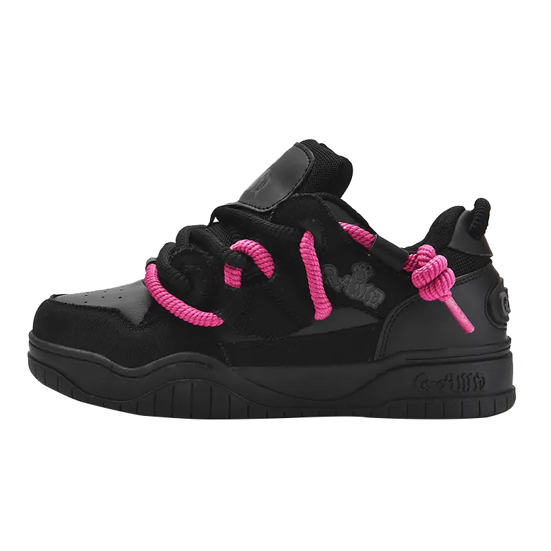 Q AND Unisex Skate Shoes, Casual Multi-Layered Athletic Sneakers with Silk-Like Leather, 5cm Height-Increasing Thick Sole for Daily & Street Wear