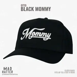 Mommy Blackout 7 Panel Trucker Hat - Premium Mesh Back Snapback Cap with Stylish Black-on-Black Mommy Embroidery - Fits Large Heads Up to Size 8 - Perfect Mother's Day Gift & Trendy Mom Fashion Accessory