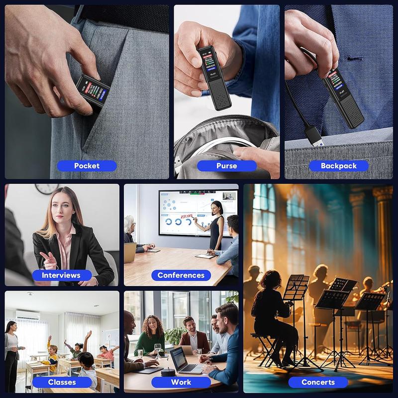 64GB Voice Recorder - Upgraded Digital Voice Activated Recorder with AI Noise Reduction Technology, Dictaphone Tape Recording Device with Playback for Lectures Meetings/Classes/Interview