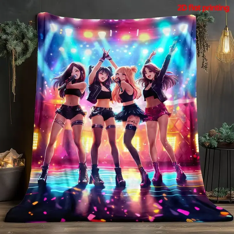 Fading-Proof Flannel Fabric Ballet Dancer Art Print Throw Blanket - Lightweight, Warm Digital-Printed Cover with Traditional Look for Home Offices, Sofa, Travel Camping Use
