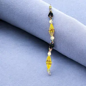 Muerto 7 Color Pulvera Santeria Oshun Beaded Bracelet with Colorful Beads and Unique Design Cultural Accessories 8 Inch Length