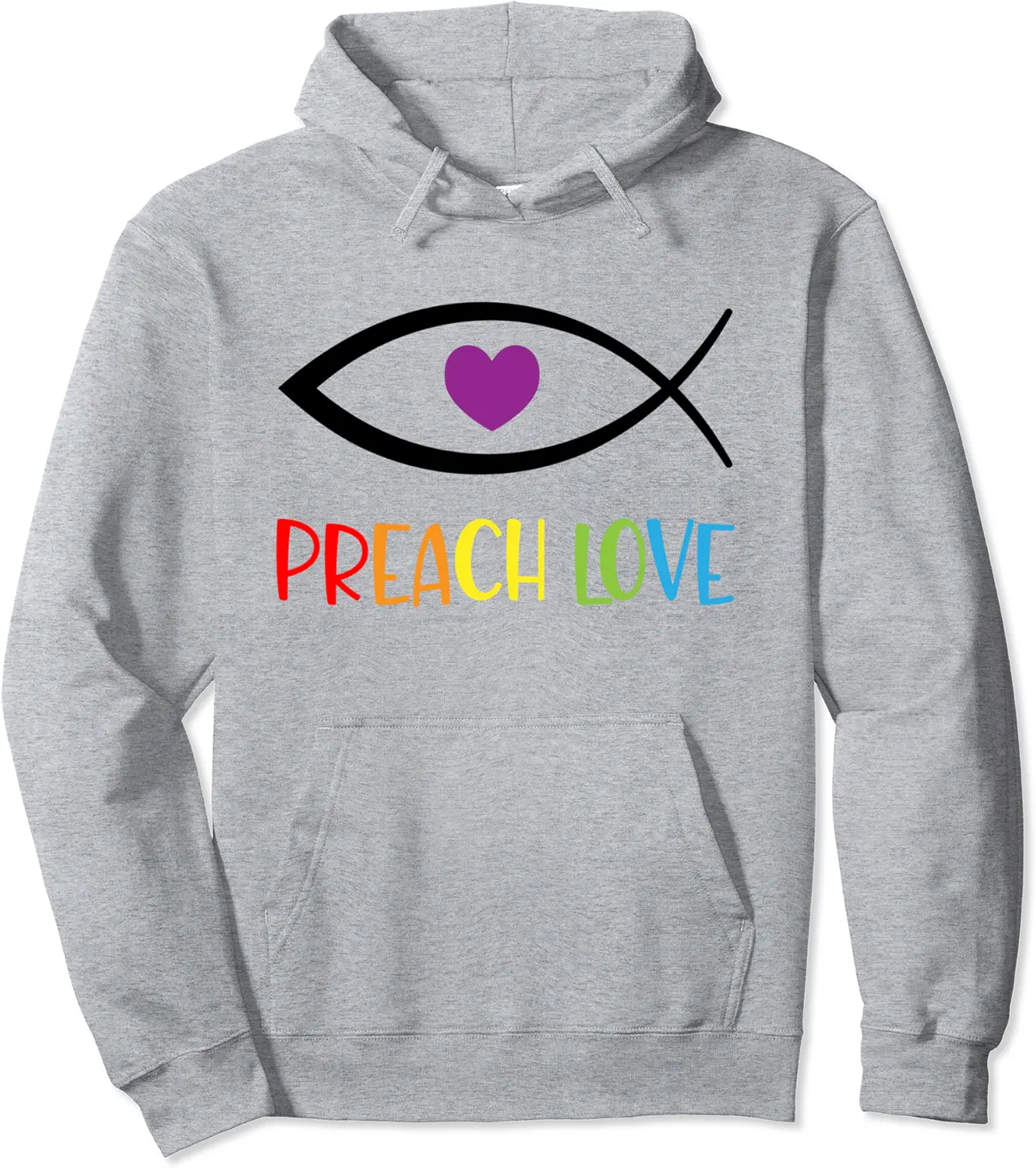 Rainbow Preach Love Jesus Fish Christian Fellowship Pullover Hoodie - Winniekemo Shop 77B09H3M8LK7