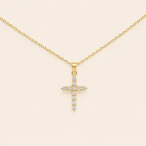 GOLDET NYC  18K Gold Dipped Dainty Cross Necklace