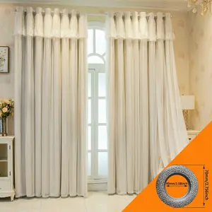2pc French Romantic Double Layer Sheer Curtain, Light Blocking Finished Drapes, Fashionable Living Room Perforated Curtains