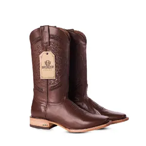 Tejido Roma – Genuine Leather Fashion Cowboy Boot for Men in Brown Color | 501-N Last | Leather Sole