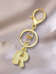 Spring & Summer Essential - Gold Letter Keychain, Unisex, Shiny A-Z Letter Keychain Pendant, Suitable For Backpacks, Handbags, Car Keys, House Keys, Suitable For Dates, Study, Vacation, Beach, Work, Commuting, And Also A Fashion Gift For Mother's Day