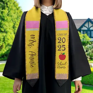 Personalized Graduation Teacher Pencil Stoles, Students Graduation Stole, Graduation Class Of 2025, Teacher Graduation Sash U006