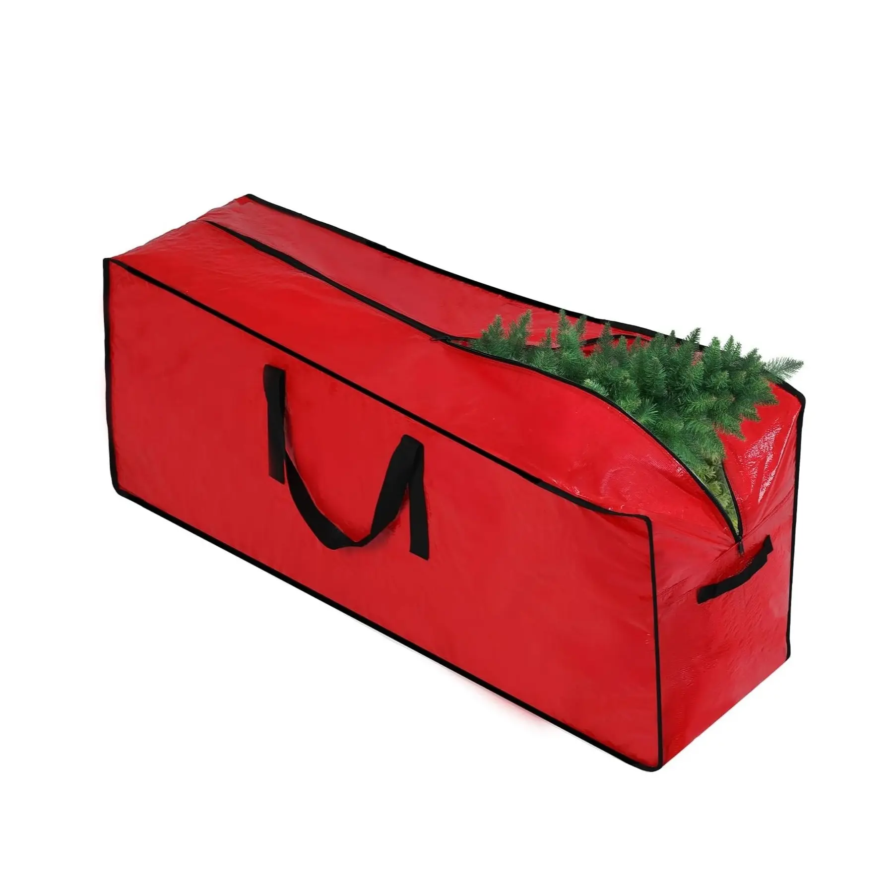Extra-Large Christmas Tree Storage Container, 600D Waterproof Oxford Fabric Organiser (Adjustable, Fitting Up to 7.5 Ft Trees) - Heavy-Duty Anti-Tear, Reinforced Handle, Dual-Zipper Closure, Wide Opening, Exterior Pockets, Buckle for Garage Decorations