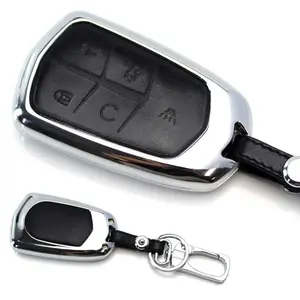 iJDMTOY Premium Chrome Metal Key Fob Shell Cover For 2015-up Cadillac ATS CTS CT6 ELR XTS XT5 SRX Escalade (Please Verify Your Car Key Before Buying)