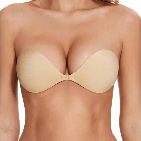 Adhesive Silicone Invisible Strapless Seamless Smooth Minimalist Bra Cups Thickened 3cm Enhancing Breast Lift Tape For Small Bust, Plunge Dress Backless Bras, for Summer