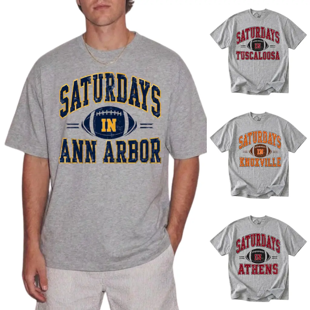 College Football Saturdays In Your City T-Shirt Short Sleeve Soft Comfortable Gildan Fabric Stylish Game Day Outfit