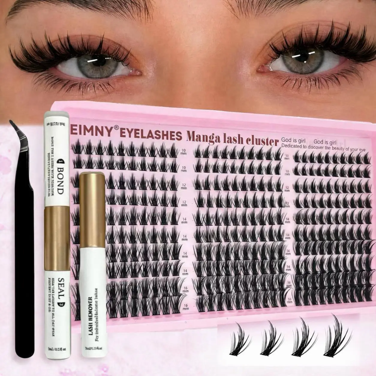 Dolly style lash clusters - 8-18 Lengths for Perfect Look ash Clusters, Manga Style, Anime Style, Wispy, DIY Extension Kit, Individual Clusters, Cluster Eyelashes, At-Home Extensions, Doll Eye, Spiky, Wet Look,