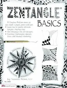 USED Book - Zentangle Basics: A Creative Art form Where All You Need Is Paper Pencil & Pen (Design Originals) 25 Basic Tangles Step-by-Step; Turn Drawings into Art Designs, Improve Focus, & Develop Dexterity by Suzanne McNeill (Paperback) - english