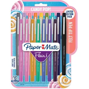 Paper Mate PAP2027189 0.7 mm Flair Candy Pop Pack Felt Tip Pens, Assorted Color