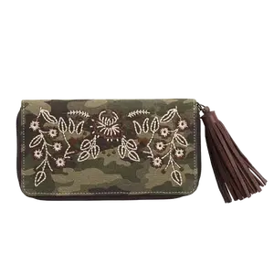 Nocona Camo Flower Embroidered Brown Clutch N770009302