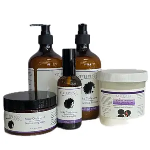 Kinky Curly Luxe Curly Set.  Moisturizing Shampoo, Conditioner, Oil, Mask, and Gel. 5 products in a set