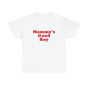 100% Cotton Mommy's Good Boy Unisex Tee Ironic Iconic Shirt Y2K Sarcastic Adult Dirty Parody Romantic Couples Gift for Him Funny Meme, Adult funny T-shirt, Gift for Woman and Man