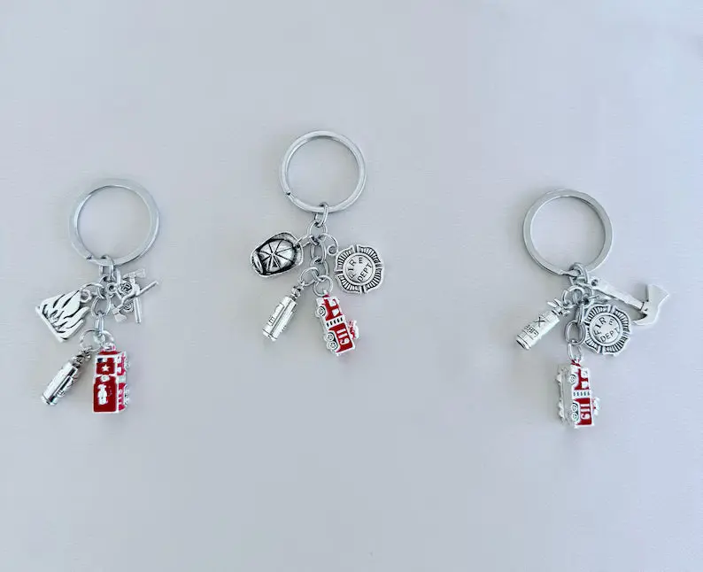 Fireman Charm Keychain