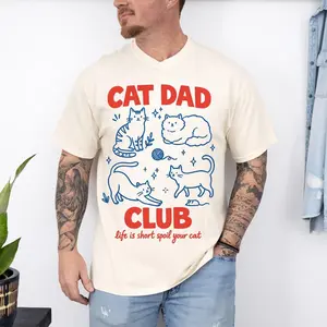 Comfort Colors Cat Dad Shirt – Funny Cat Lover Tee, Pet Dad Graphic T‑Shirt, Cat Owner Gift